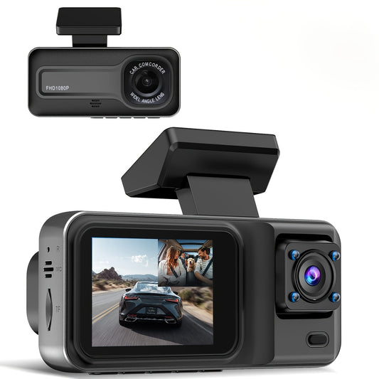 Dual-Lens HD Car Dashcam (1080P + 720P)