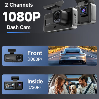 Dual-Lens HD Car Dashcam (1080P + 720P)