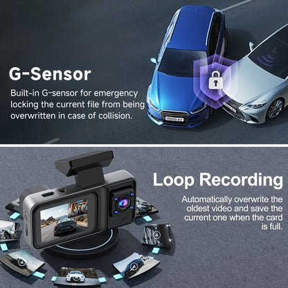 Dual-Lens HD Car Dashcam (1080P + 720P)