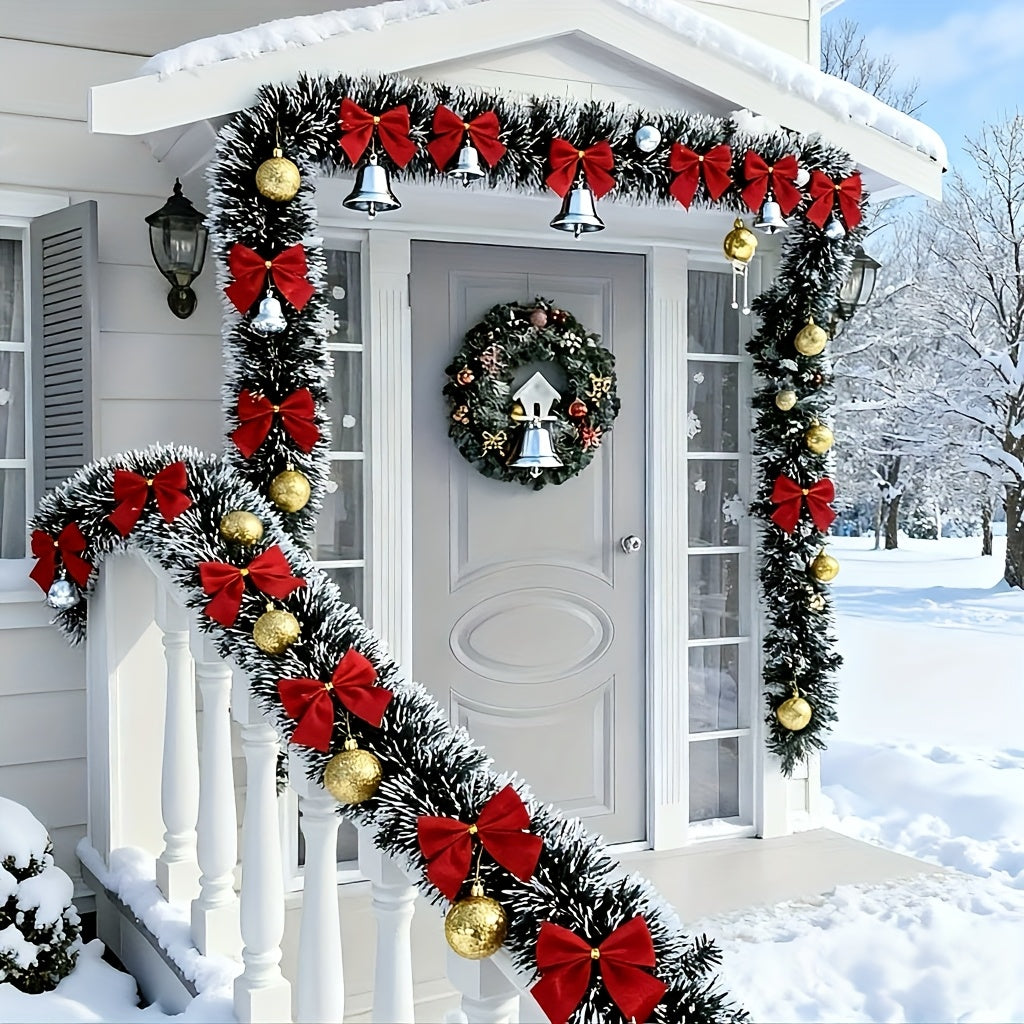 High-quality 2-piece Christmas garland—soft, durable, and perfect for creating a cozy holiday look indoors or outdoors.
