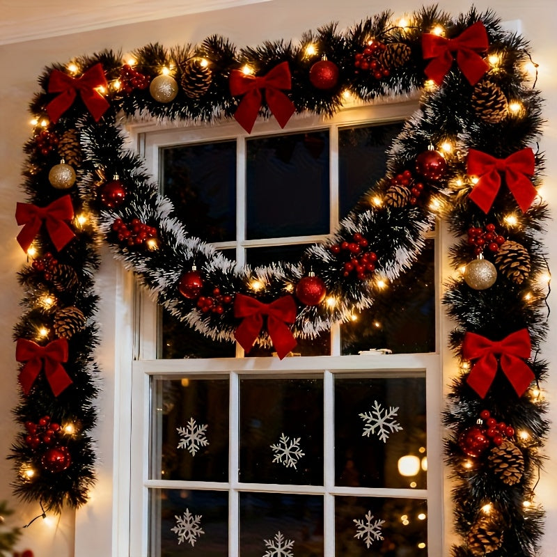 High-quality 2-piece Christmas garland—soft, durable, and perfect for creating a cozy holiday look indoors or outdoors.
