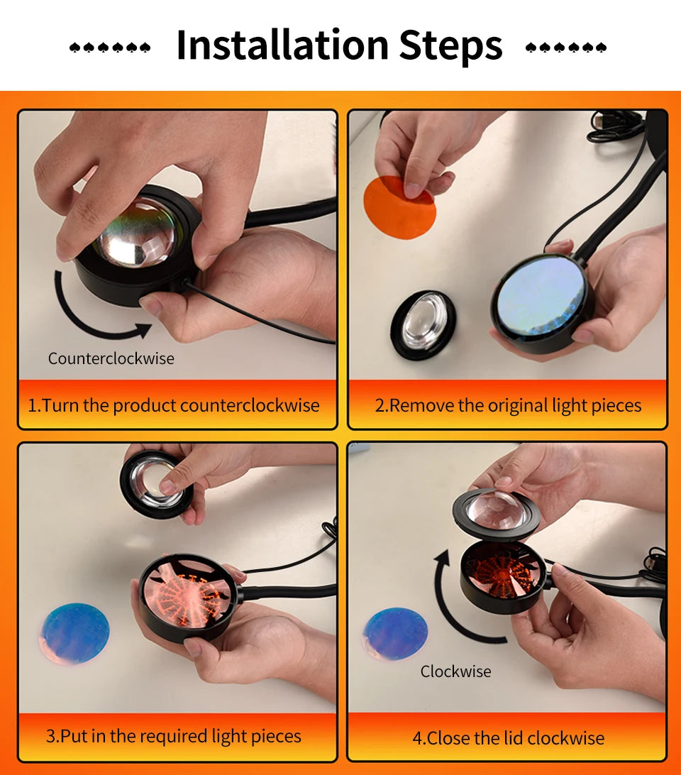 Smart Sunset Lamp – Ambient LED Night Light