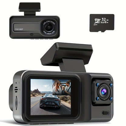 Dual-Lens HD Car Dashcam (1080P + 720P)