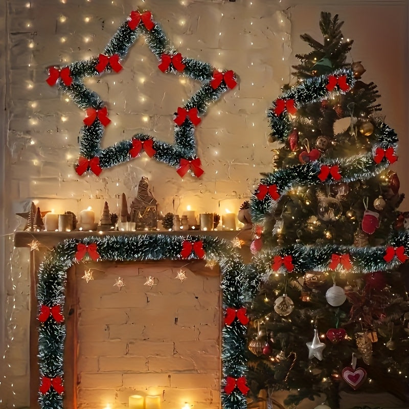 High-quality 2-piece Christmas garland—soft, durable, and perfect for creating a cozy holiday look indoors or outdoors.